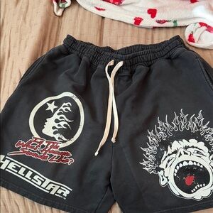 Hellstar Black Graphic Athletic Men's Shorts